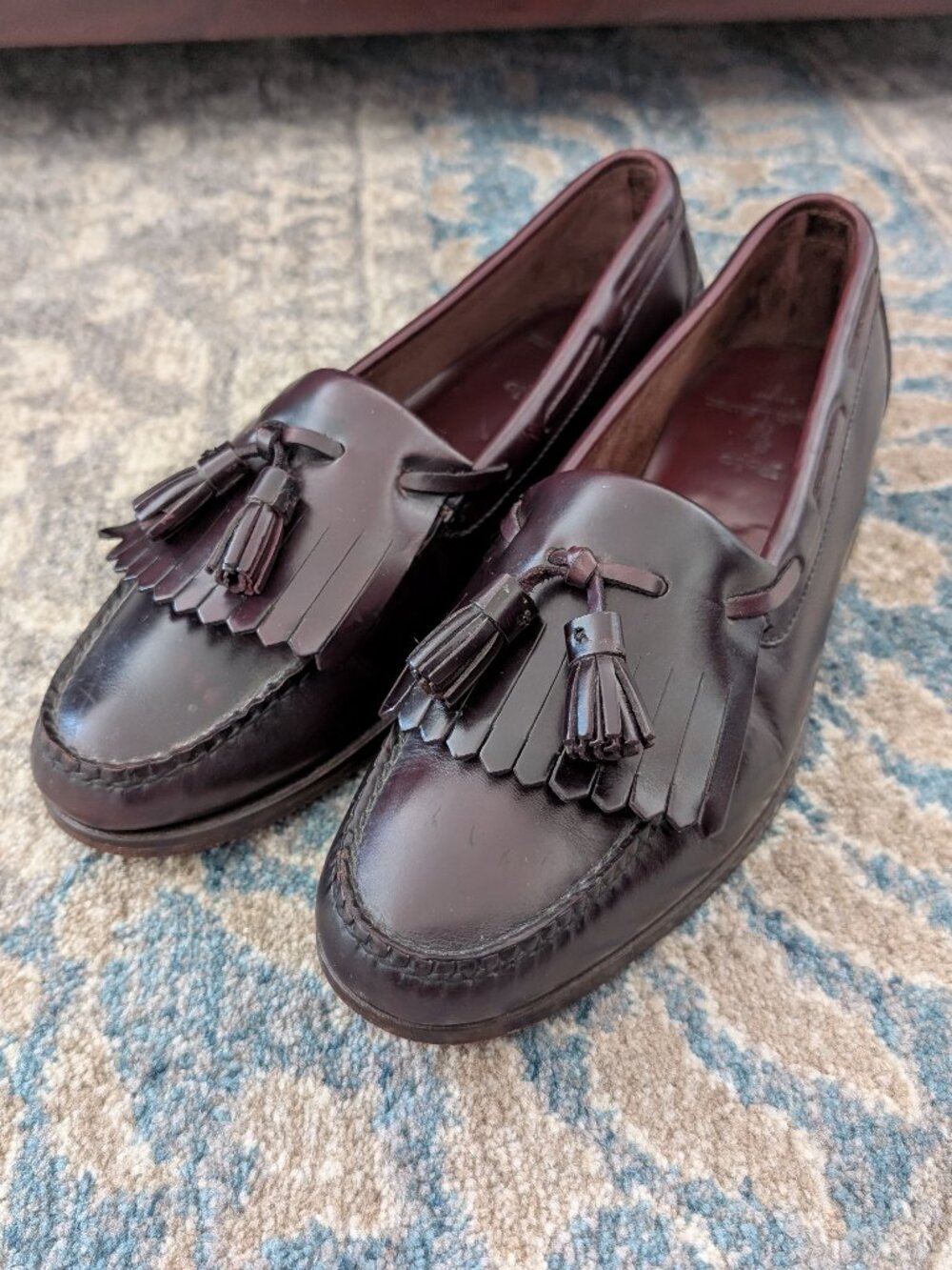 POLO RALPH LAUREN Loafers Men's 10.5 D Burgundy Leather Kiltie Tassel Shoes USA